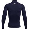 imageUnder Armour Mens Heatgear Armour Mock Long Sleeve TshirtMidnight Navy 410White