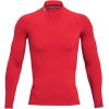 imageUnder Armour Mens Heatgear Armour Mock Long Sleeve TshirtRed 600White