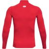 imageUnder Armour Mens Heatgear Armour Mock Long Sleeve TshirtRed 600White