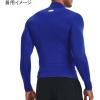 imageUnder Armour Mens Heatgear Armour Mock Long Sleeve TshirtRoyal 400White