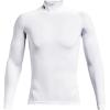 imageUnder Armour Mens Heatgear Armour Mock Long Sleeve TshirtWhite 100Black