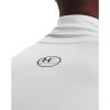 imageUnder Armour Mens Heatgear Armour Mock Long Sleeve TshirtWhite 100Black
