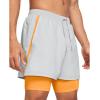 imageUnder Armour Mens Launch Run 5inch 2in1 Shorts011 Mod Gray  Nova Orange  Reflective