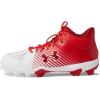 imageUnder Armour Mens Leadoff Mid Rubber Molded Baseball Cleat Shoe600 RedWhiteWhite