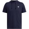 imageUnder Armour Mens Project Rock Payoff Short Sleeve Terry Hoodie410 Midnight Navy   Mod Gray