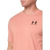 imageUnder Armour Mens Sportstyle Left Chest Short Sleeve TShirt697 Canyon Pink   Black