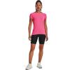 imageUnder Armour Womens HeatGear Armour ShortSleeve TShirt640 Pink Punk   Metallic Silver