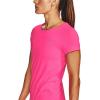 imageUnder Armour Womens HeatGear Armour ShortSleeve TShirtCerise 653Metallic Silver