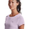 imageUnder Armour Womens HeatGear Armour ShortSleeve TShirtCrystal Lilac 570Metallic Silver