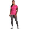 imageUnder Armour Womens HeatGear Armour ShortSleeve TShirtElectro Pink 695Metallic Silver