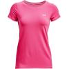 imageUnder Armour Womens HeatGear Armour ShortSleeve TShirtElectro Pink 695Metallic Silver