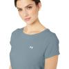 imageUnder Armour Womens HeatGear Armour ShortSleeve TShirtHushed Turquoise 396Metallic Silver