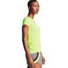imageUnder Armour Womens HeatGear Armour ShortSleeve TShirtLime Fizz 291Metallic Silver