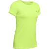 imageUnder Armour Womens HeatGear Armour ShortSleeve TShirtLime Fizz 291Metallic Silver