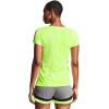 imageUnder Armour Womens HeatGear Armour ShortSleeve TShirtLime Fizz 291Metallic Silver