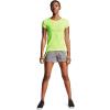 imageUnder Armour Womens HeatGear Armour ShortSleeve TShirtLime Fizz 291Metallic Silver