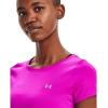 imageUnder Armour Womens HeatGear Armour ShortSleeve TShirtMeteor Pink 660Metallic Silver