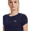 imageUnder Armour Womens HeatGear Armour ShortSleeve TShirtMidnight Navy 410Metallic Silver
