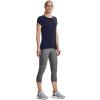 imageUnder Armour Womens HeatGear Armour ShortSleeve TShirtMidnight Navy 410Metallic Silver