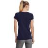imageUnder Armour Womens HeatGear Armour ShortSleeve TShirtMidnight Navy 410Metallic Silver