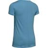 imageUnder Armour Womens HeatGear Armour ShortSleeve TShirtMobile Blue 485Metallic Silver