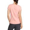 imageUnder Armour Womens HeatGear Armour ShortSleeve TShirtPeach Frost 845Metallic Silver