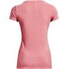 imageUnder Armour Womens HeatGear Armour ShortSleeve TShirtPink Clay 663Metallic Silver
