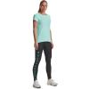 imageUnder Armour Womens HeatGear Armour ShortSleeve TShirtSea Mist 936Metallic Silver