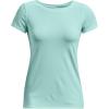 imageUnder Armour Womens HeatGear Armour ShortSleeve TShirtSea Mist 936Metallic Silver