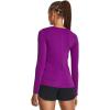 imageUnder Armour Womens Heatgear Longsleeve TShirt573 Mystic Magenta   Metallic Silver