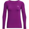 imageUnder Armour Womens Heatgear Longsleeve TShirt573 Mystic Magenta   Metallic Silver