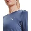 imageUnder Armour Womens Heatgear Longsleeve TShirtMineral Blue 470Metallic Silver