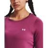 imageUnder Armour Womens Heatgear Longsleeve TShirtPink Quartz 678Metallic Silver