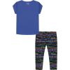 imageUnder Armour girls Short Sleeve Shirt and Legging Set Durable Stretch and LightweightBaja Blue Watercolor
