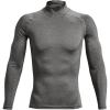 imageUnder Armour Mens Heatgear Armour Mock Long Sleeve TshirtCarbon Heather 090Black