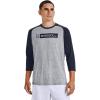 imageUnder Armour Mens Utility 34 20 TShirtSteel Full Heather 038Midnight Navy