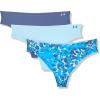 imageUnder Armour Womens 3Pack Pure Stretch No Show Thong Underwear AllDay Comfort ampamp UltraSoft FitOpal Blue
