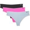 imageUnder Armour Womens 3Pack Pure Stretch No Show Thong Underwear AllDay Comfort ampamp UltraSoft FitRebel Pink