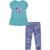 imageUnder Armour girls Short Sleeve Shirt and Legging Set Durable Stretch and LightweightBlue Foam Swirl