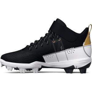 imageUnder Armour Boys Harper 7 Mid Junior Rubber Molded Cleat Baseball Shoe001 BlackWhiteBlack