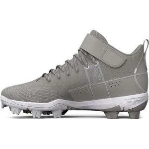 imageUnder Armour Boys Harper 7 Mid Junior Rubber Molded Cleat Baseball Shoe101 Baseball GrayBaseball GrayWhite