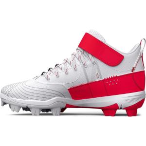 imageUnder Armour Boys Harper 7 Mid Junior Rubber Molded Cleat Baseball Shoe600 RedWhiteRed