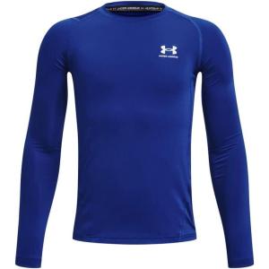 imageUnder Armour Boys HeatGear LongSleeve TShirt400 Royal   White