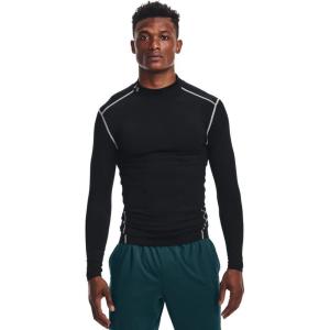 imageUnder Armour Mens ColdGear Armour Compression Mock LongSleeve TShirtBlack Steel
