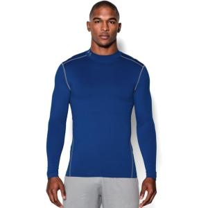 imageUnder Armour Mens ColdGear Armour Compression Mock LongSleeve TShirtBlue Steel