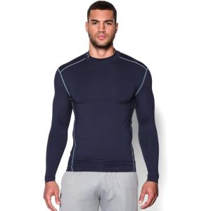 imageUnder Armour Mens ColdGear Armour Compression Mock LongSleeve TShirtMidnight Navy 410Steel