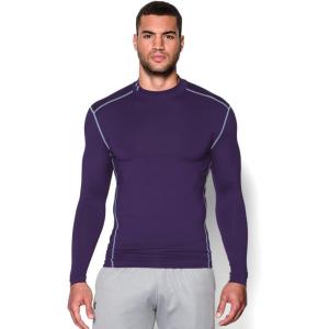 imageUnder Armour Mens ColdGear Armour Compression Mock LongSleeve TShirtPurple Steel
