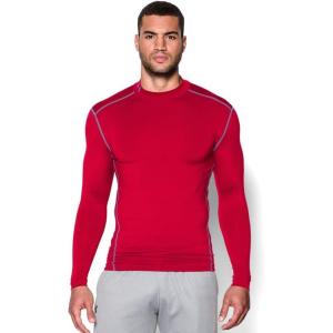 imageUnder Armour Mens ColdGear Armour Compression Mock LongSleeve TShirtRed Steel