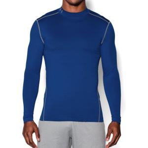 imageUnder Armour Mens ColdGear Armour Compression Mock LongSleeve TShirtRoyal 400Steel