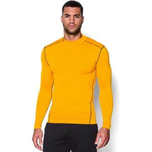 imageUnder Armour Mens ColdGear Armour Compression Mock LongSleeve TShirtSteeltown Gold Steel
